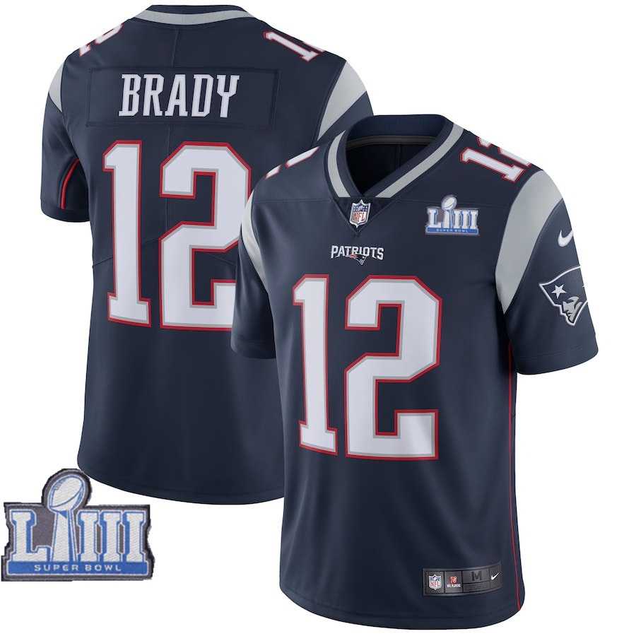 Nike Patriots 12 Tom Brady Navy 2019 Super Bowl LIII Vapor Untouchable Limited Jersey(1),We sell and wholesale Nike Patriots 12 Tom Brady Navy 2019 Super Bowl LIII Vapor Untouchable Limited Jersey(1) on line form chian!